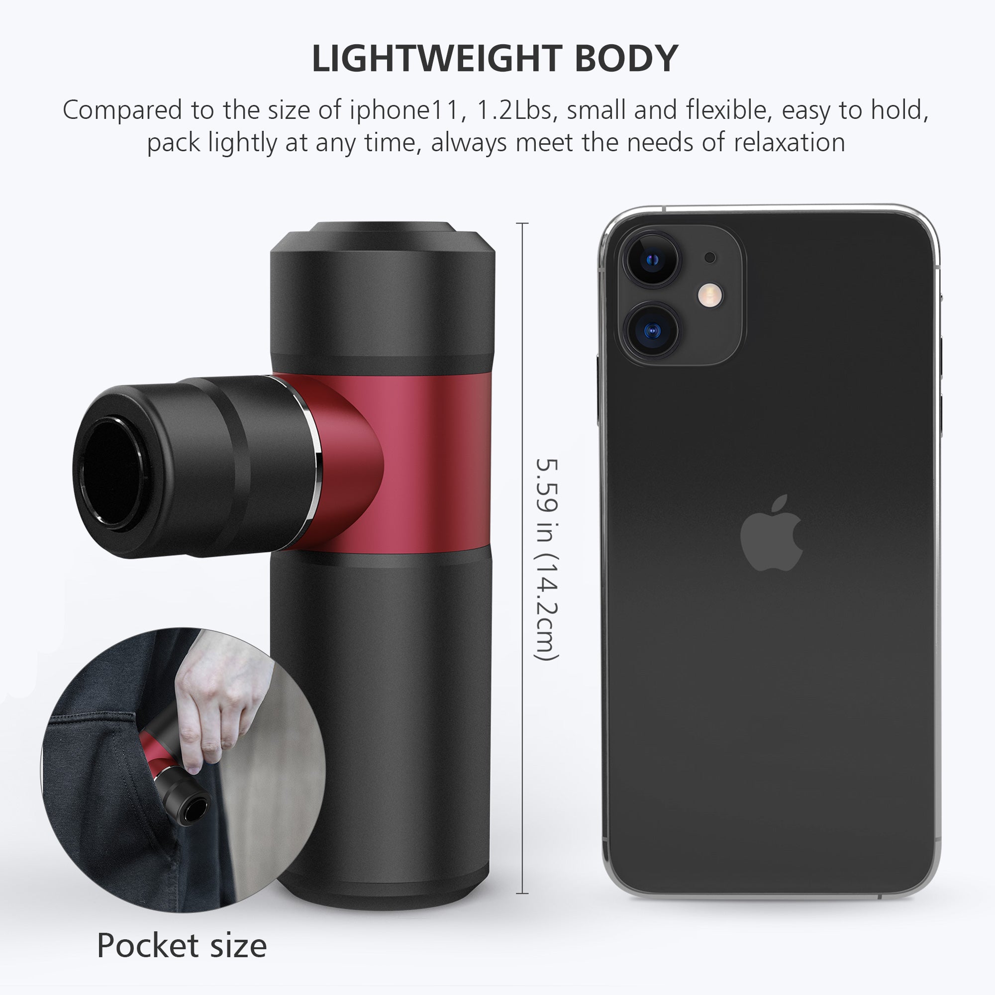 Comfier Other Product Comfier Mini Massage Gun,Pocket-Sized Small Massge Gun (Red) CF-4909